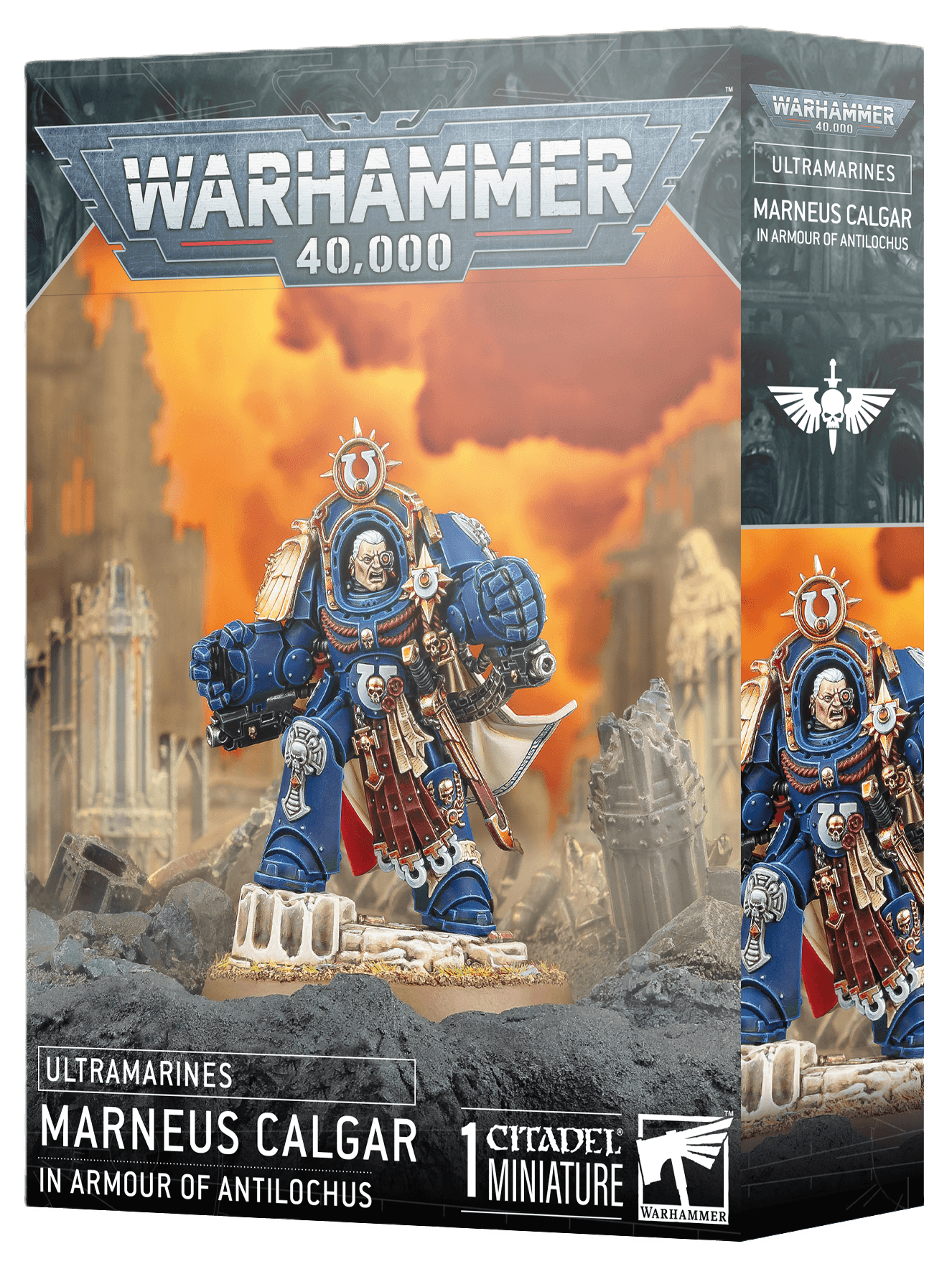 Ultramarines Chapter Master Marneus Calgar i Antilochus' rustning
