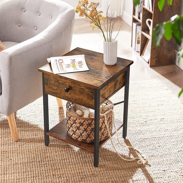 Sidebord - natbord i industrielt design - rustik brun 40x40x55 - Borde > Sideborde - Daily-Living
