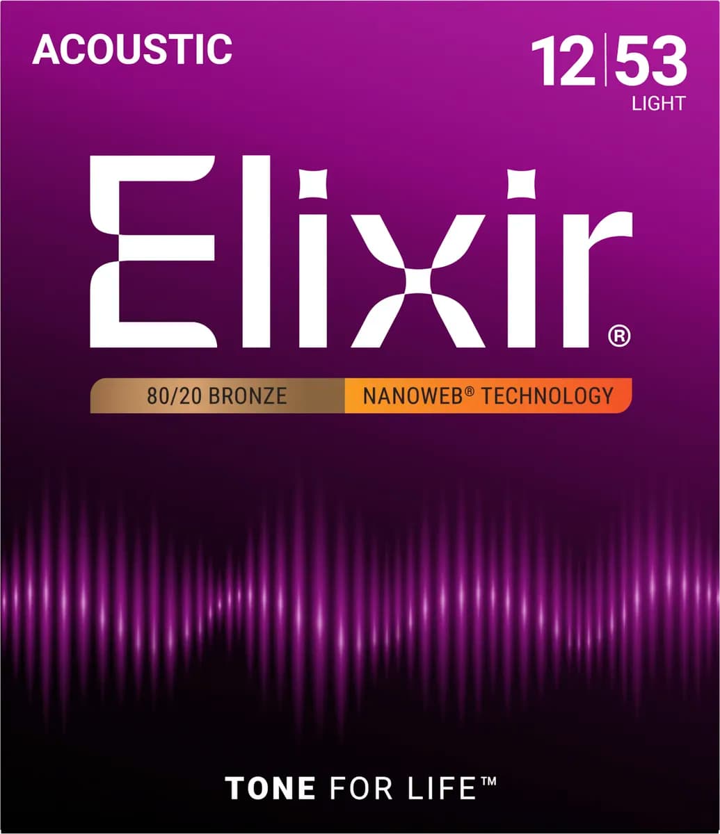 Elixir Nanoweb Bronze 80/20 - Western-strenge 012-053 Light