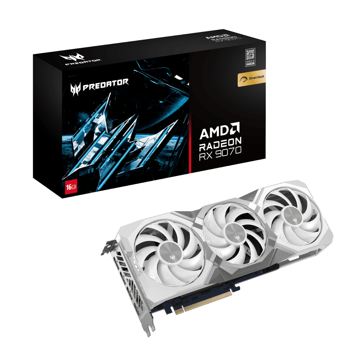Predator BiFrost Radeon™ RX 9070 OC 16GB White Edition Grafikkort