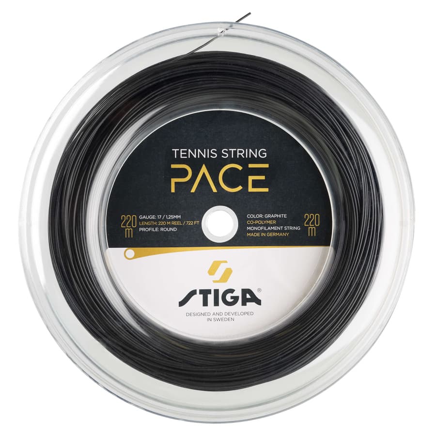 STIGA Pace tennisstrenge 220 M Reel Graphite - 1,25 mm