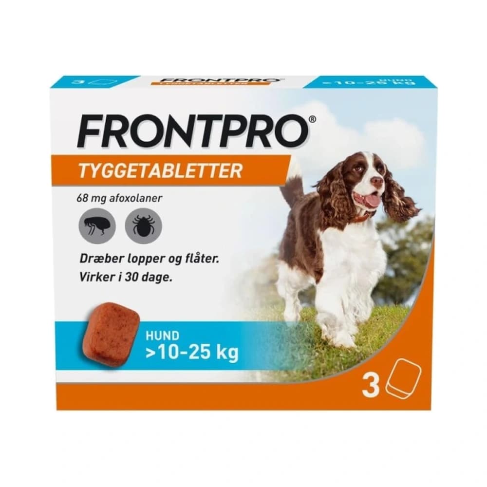 Frontpro tyggetabletter >10-25 kg 68 mg - 3 stk