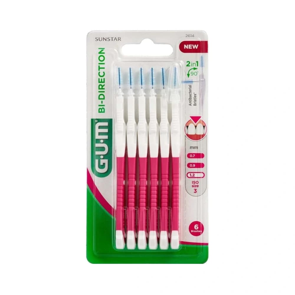 GUM BI-DIRECTION Mellemrumsbørste 1,2mm 6 stk