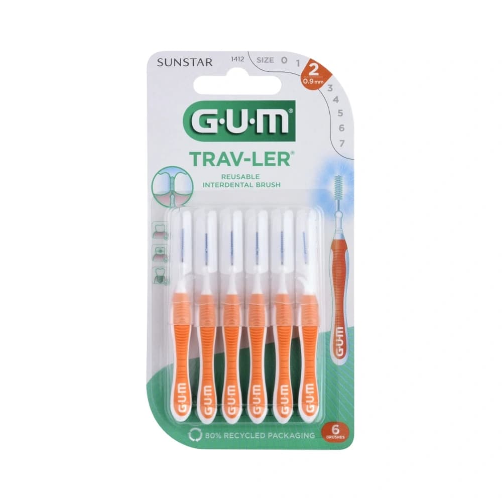 GUM TRAV-LER Mellemrumsbørste 1412 0,9mm - 6 stk