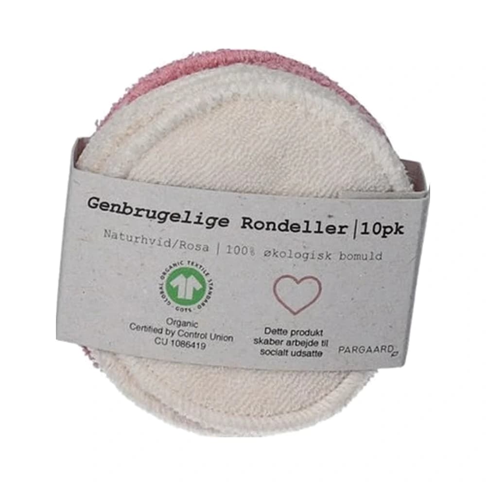Pargaard Genbrugelige rondeller naturhvid & rosa 10 stk