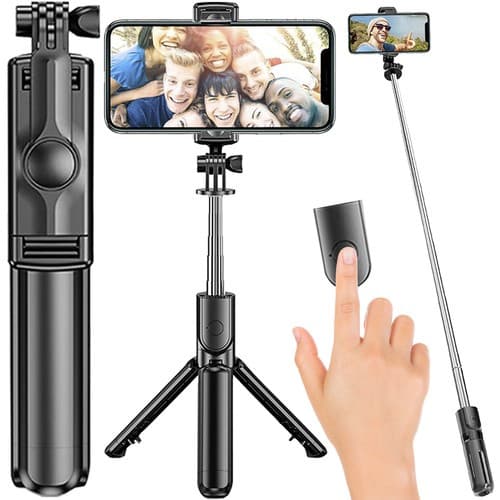Selfie-Stick 2-i-1 mobilstativ med fjernbetjening