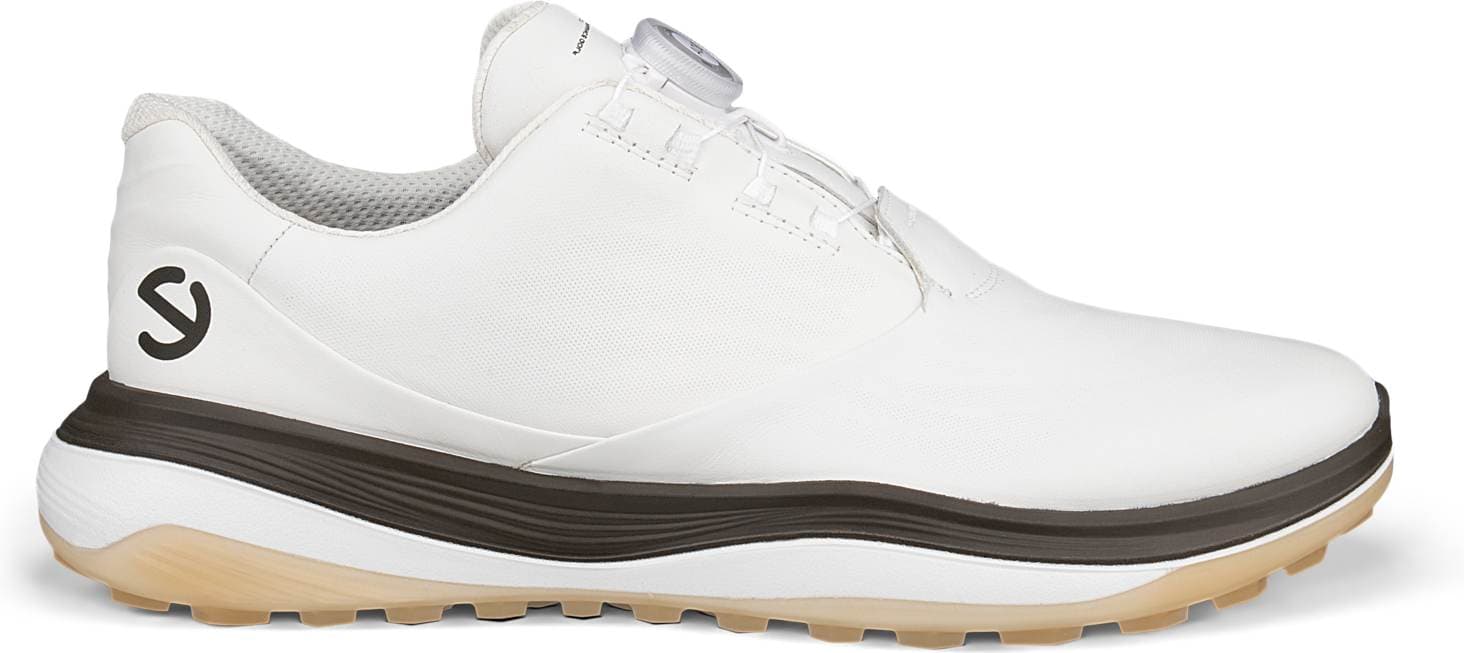 Ecco LT1 BOA Vandtætte Herre Golfsko Uden Spikes - White/Tarmac - Str. 43 Normal