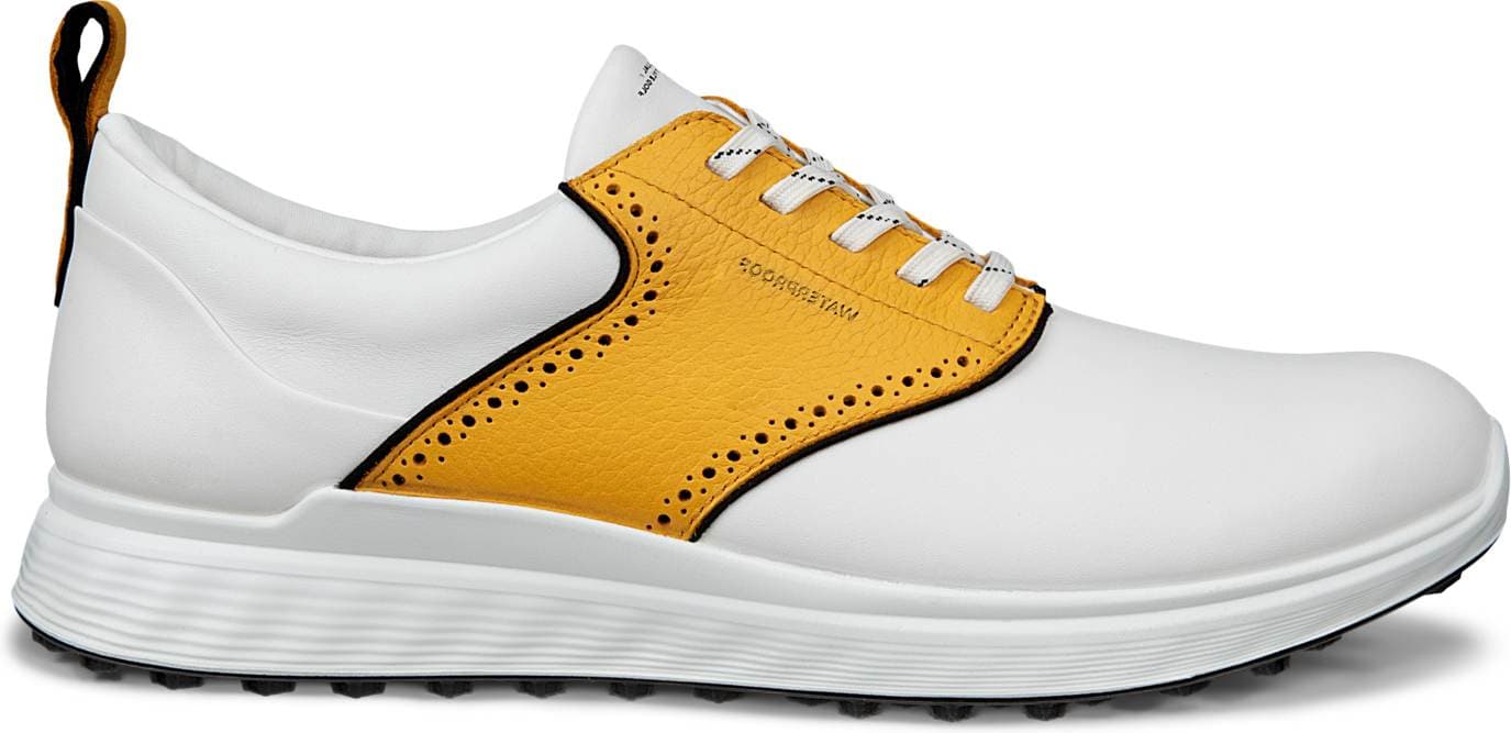 Ecco S-Casual Vandtætte Herre Golfsko Uden Spikes - White/Saffron - Str. 40 Normal