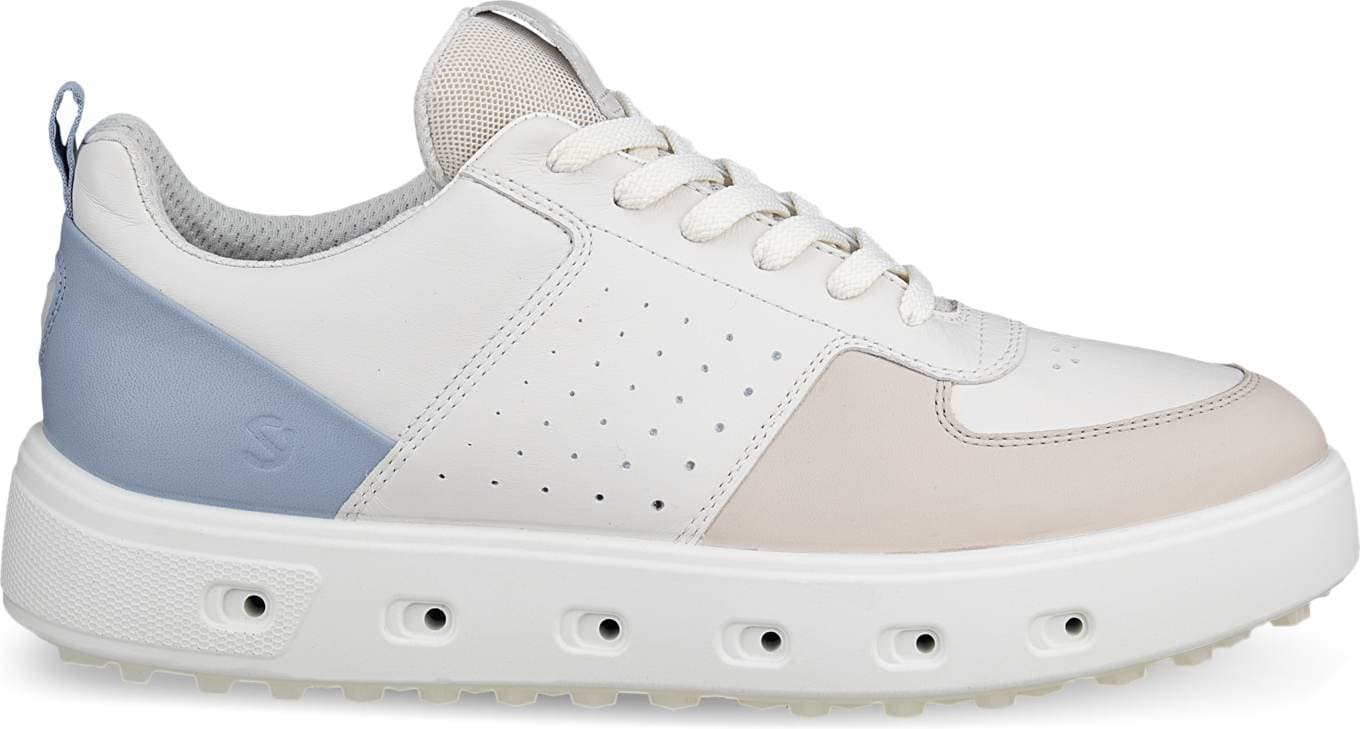 Ecco Street 720 Vandtætte Dame Golfsko Uden Spikes - Gravel/White/Dusty Blue - Str. 36 Normal