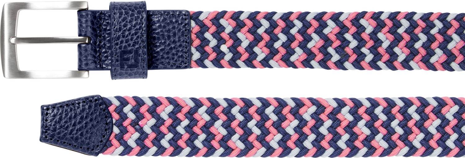 FootJoy Braided Herre Bælte - White/Navy/Hot Pink - Str. Lang