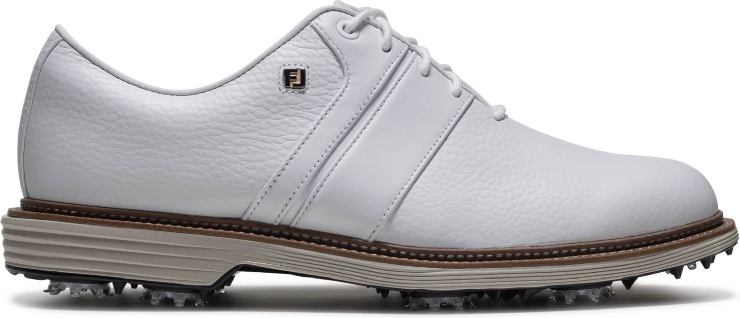FootJoy Premiere Series Packard Vandtætte Herre Golfsko Med Spikes - White/White/White - Str. 42 1/2 Ekstra Bred