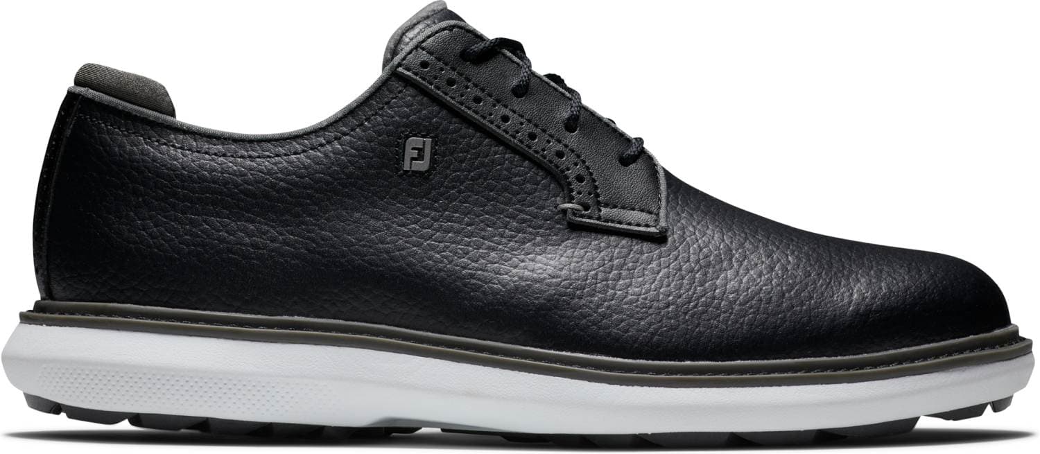 FootJoy Traditions Blucher Vandtætte Herre Golfsko Uden Spikes - Black/Grey/White - Str. 41 Normal