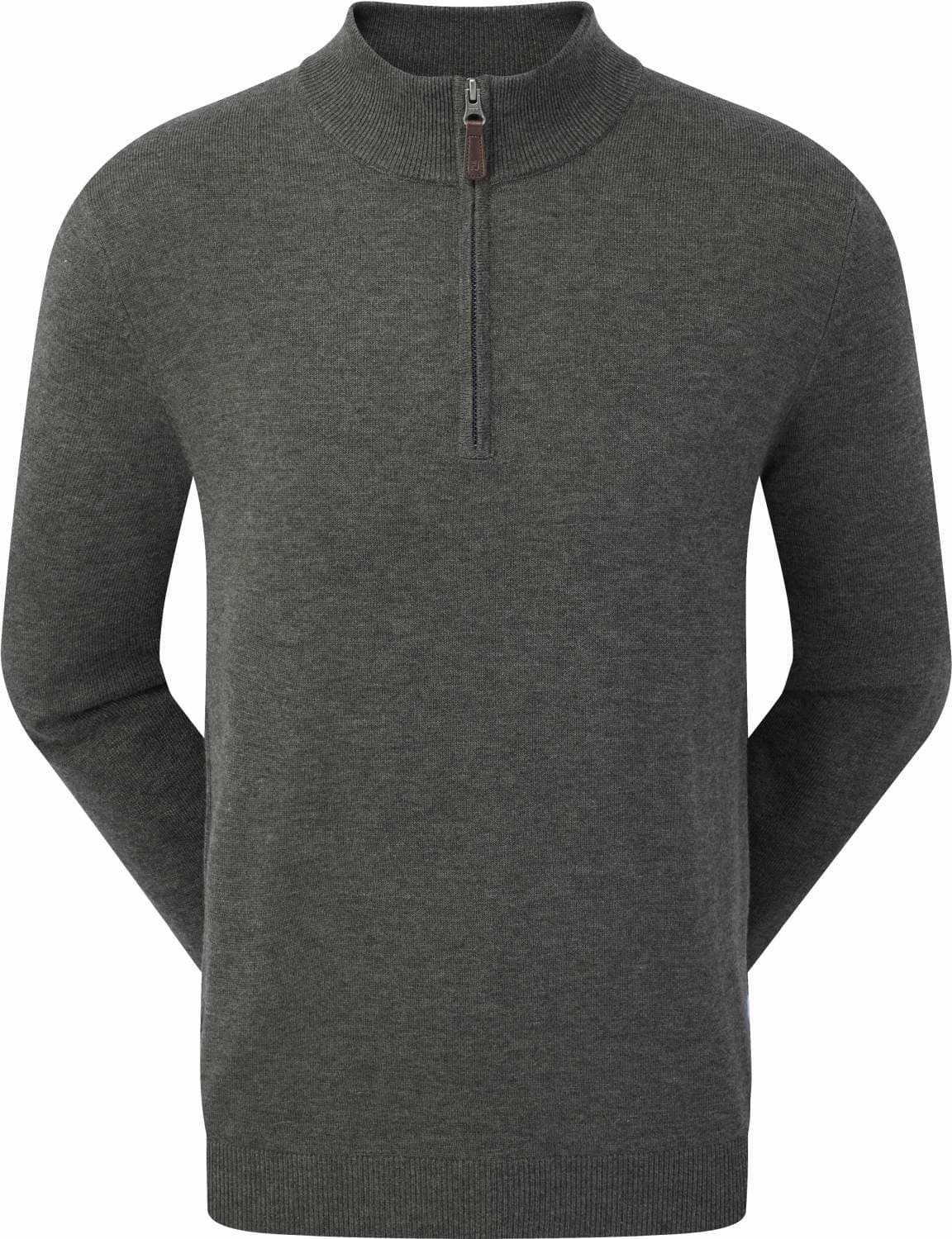 FootJoy Wool Blend 1/2 Zip Herre Pullover - Heather Charcoal - Str. L