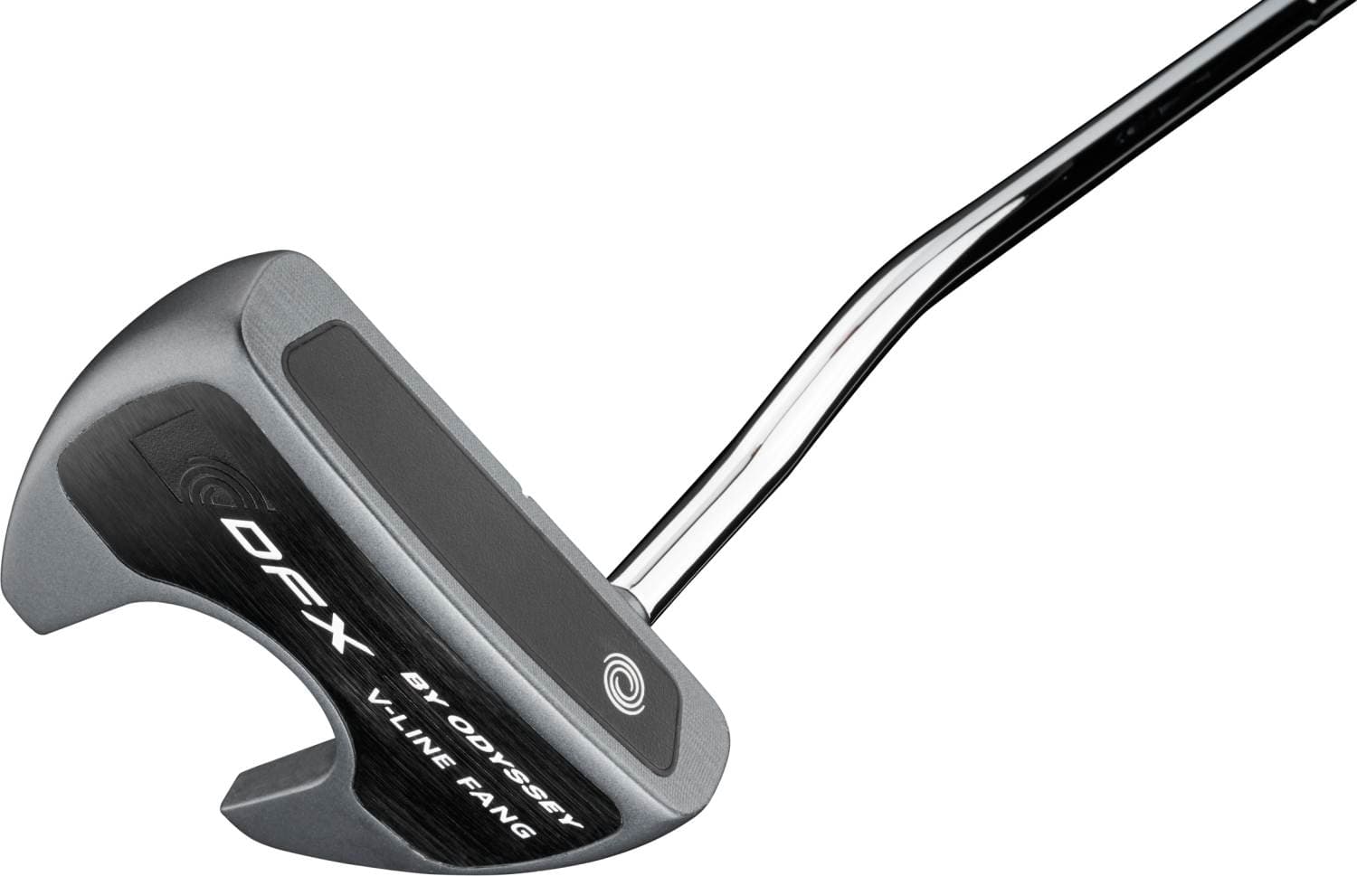 Odyssey DFX V-Line Fang DB (2025) Double Bend Neck Putter - Chrome - Højre - Str. 33" - Odyssey DFX Pistol Standard Hvid/Grå