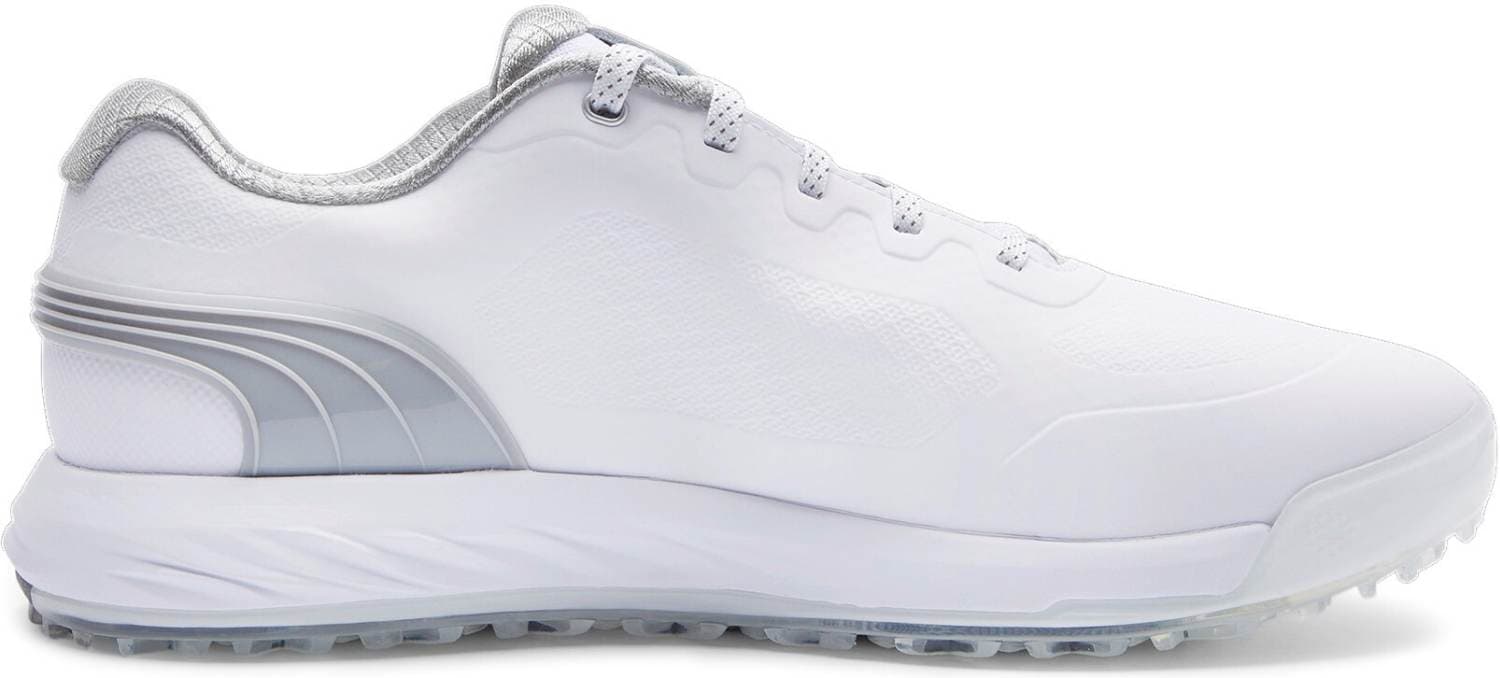 Puma Alphacat Nitro Vandtætte Herre Golfsko Uden Spikes - Puma White/Flat Light Gray/Puma Silver - Str. 45 Normal