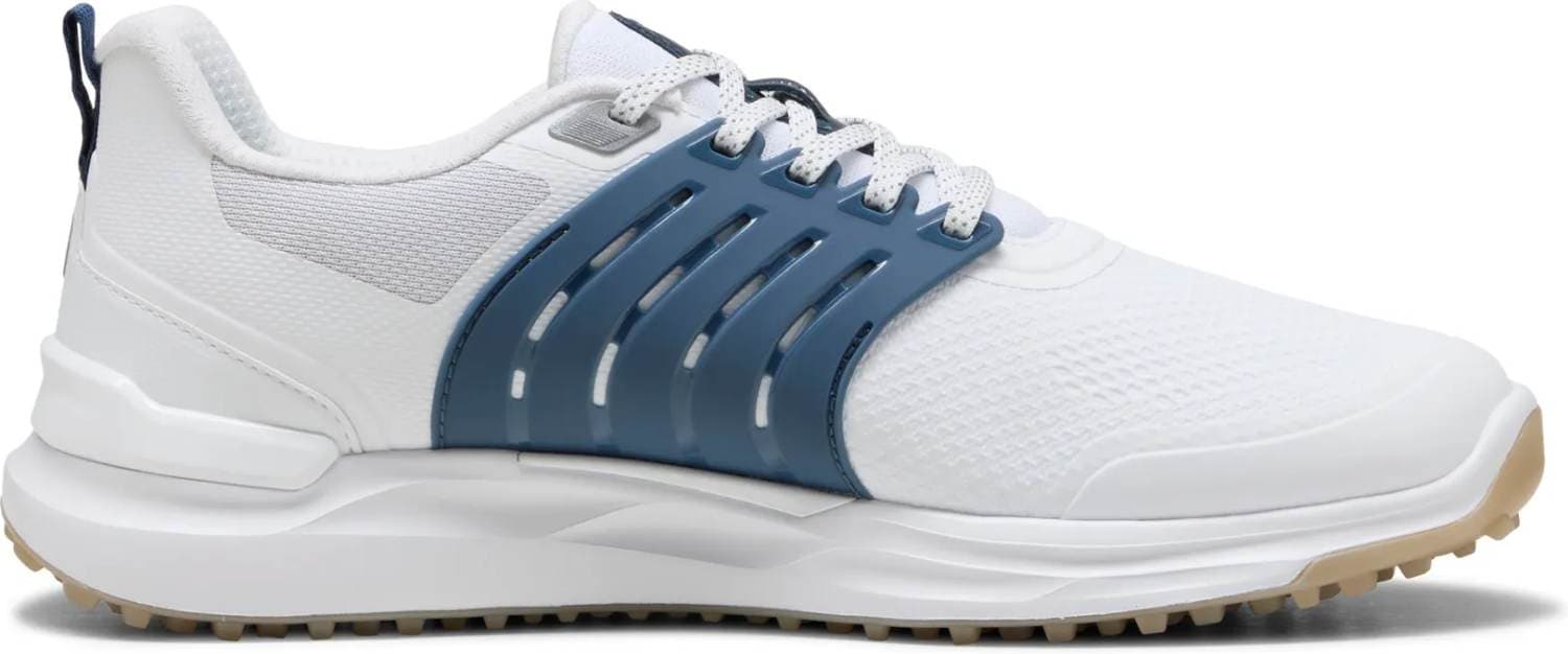 Puma IGNITE Elevate 2 Vandtætte Herre Golfsko Uden Spikes - Puma White/Dark Indigo/Ice Coffee - Str. 42 1/2 Normal