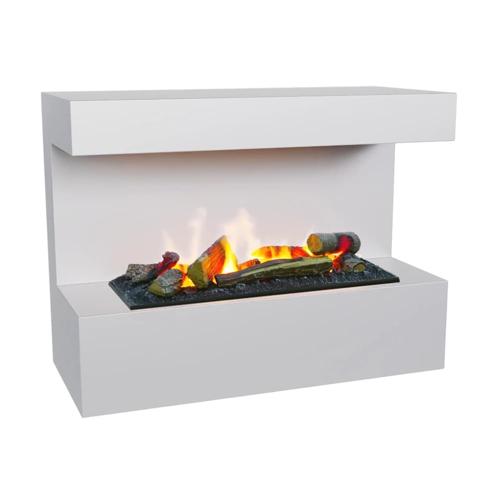 Steinsdal - Hvid Vanddamp Pejs | Opti-myst pejs fra ScandiFlames Electric | Med Dimplex Cassette 400 vanddamp brandkar