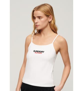 Superdrytil kvinder. W6011836A T-shirt med Sportswear-logo i hvid (XS), Casual, Bomuld, Uden ærmer/stropper