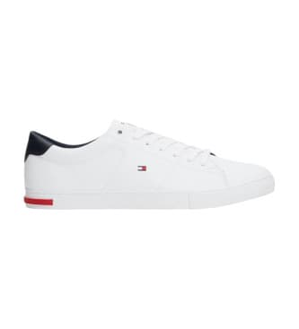 Tommy Hilfigertil mænd. FM0FM04047 Vulcanised Essential Leather Sneakers i hvidt læder (41), Fast, 1-3 cm, Blonder, Casual