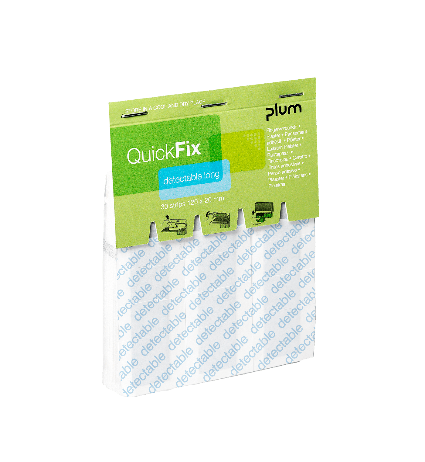 Plaster refill Plum Quickfix, ekstra lang, pk a 30 stk