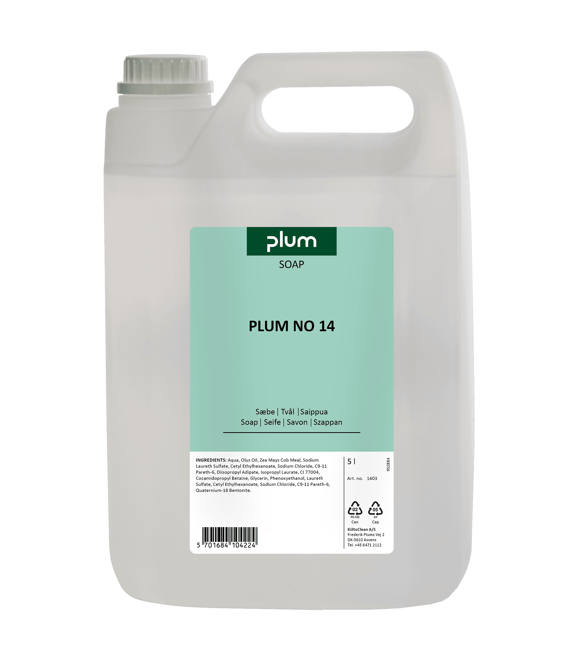 Sæbe Plum no.14, 5 l plastdunk ekskl. pumpe