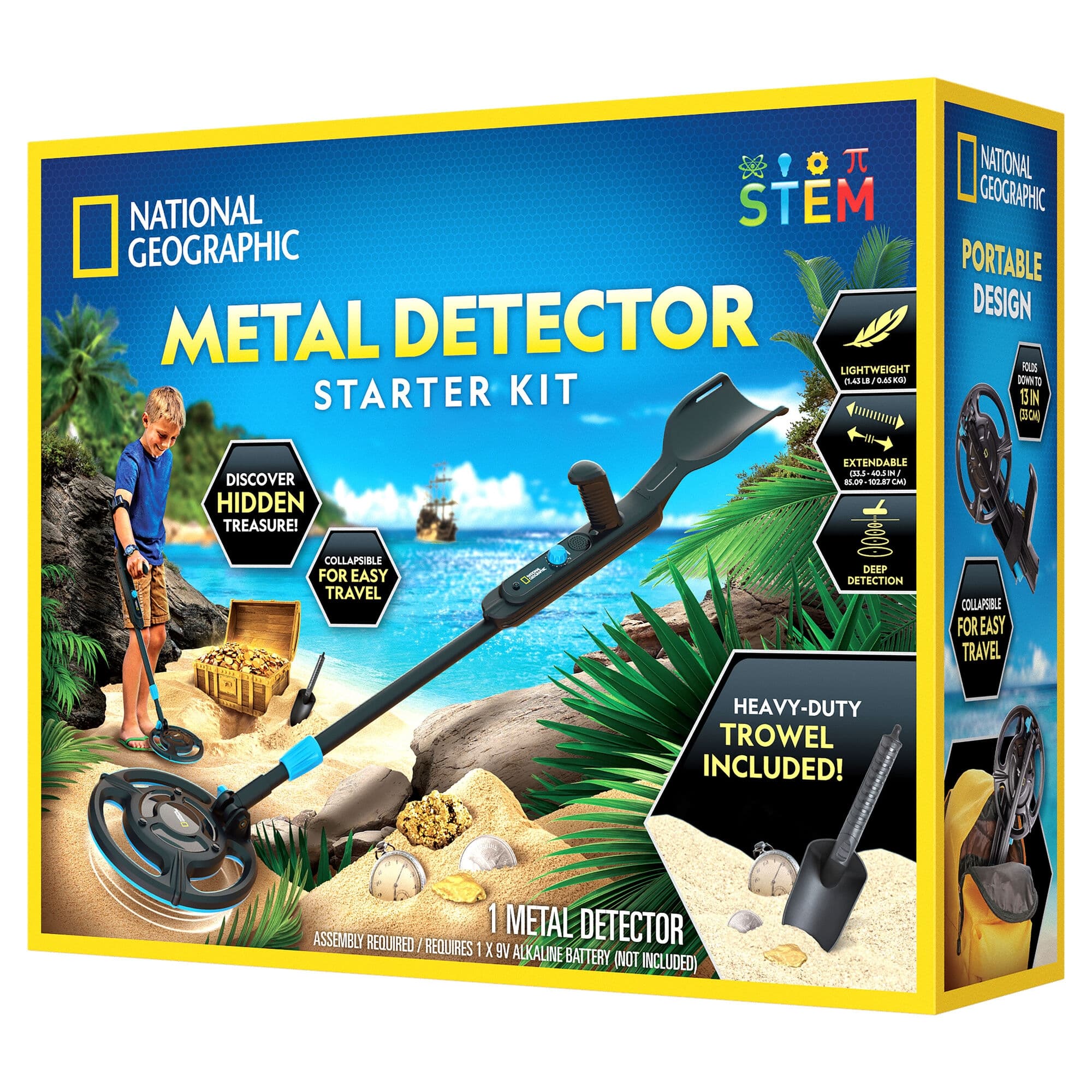 National Geographic metal detector startsæt 85-102 cm - Børneskattejagt