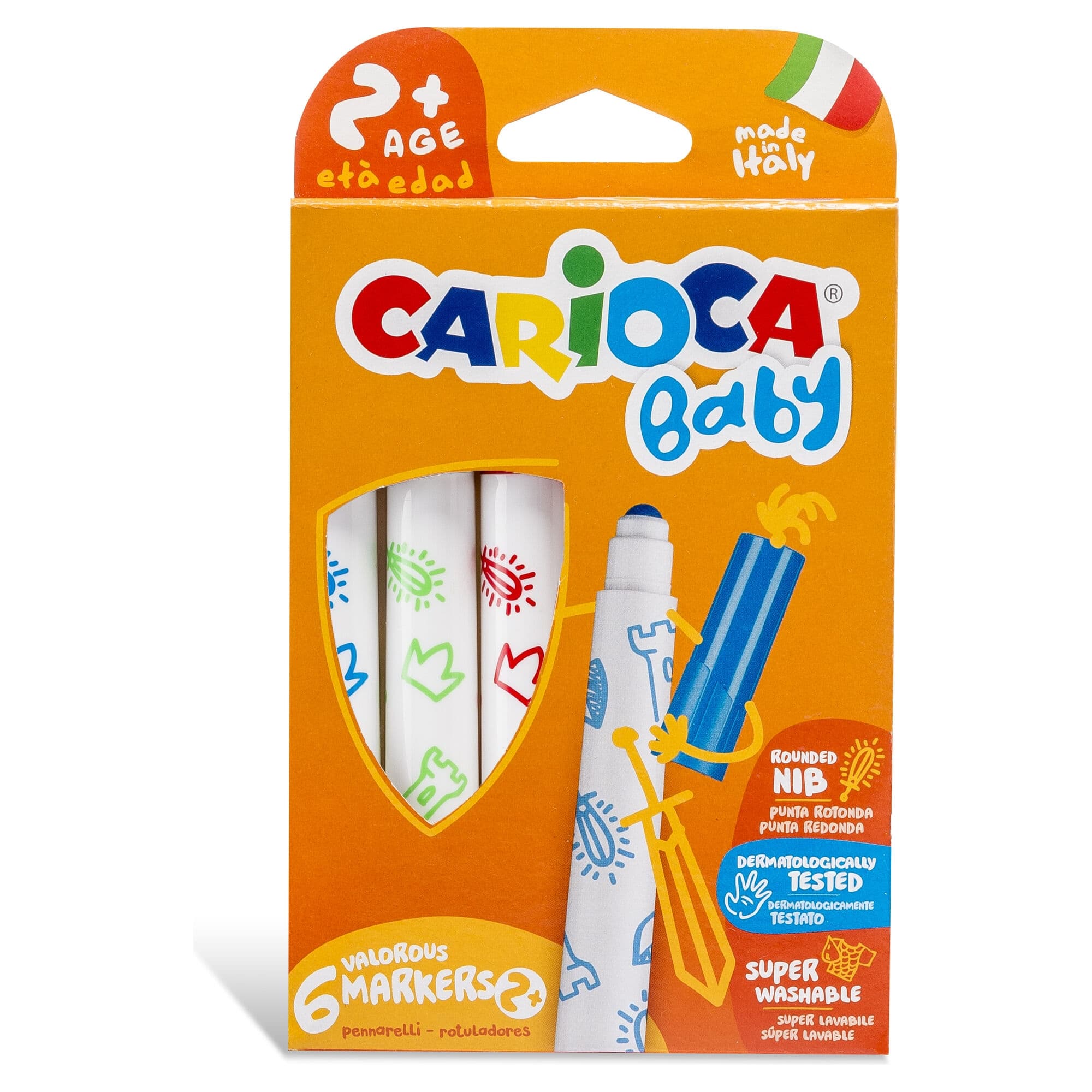 Carioca Baby tusser - 6 vaskbare tusser til små hænder