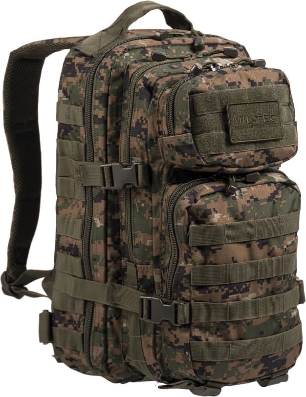 Mil-Tec US Assault Pack S Camo, rygsæk , farve: Woodland (Digital)