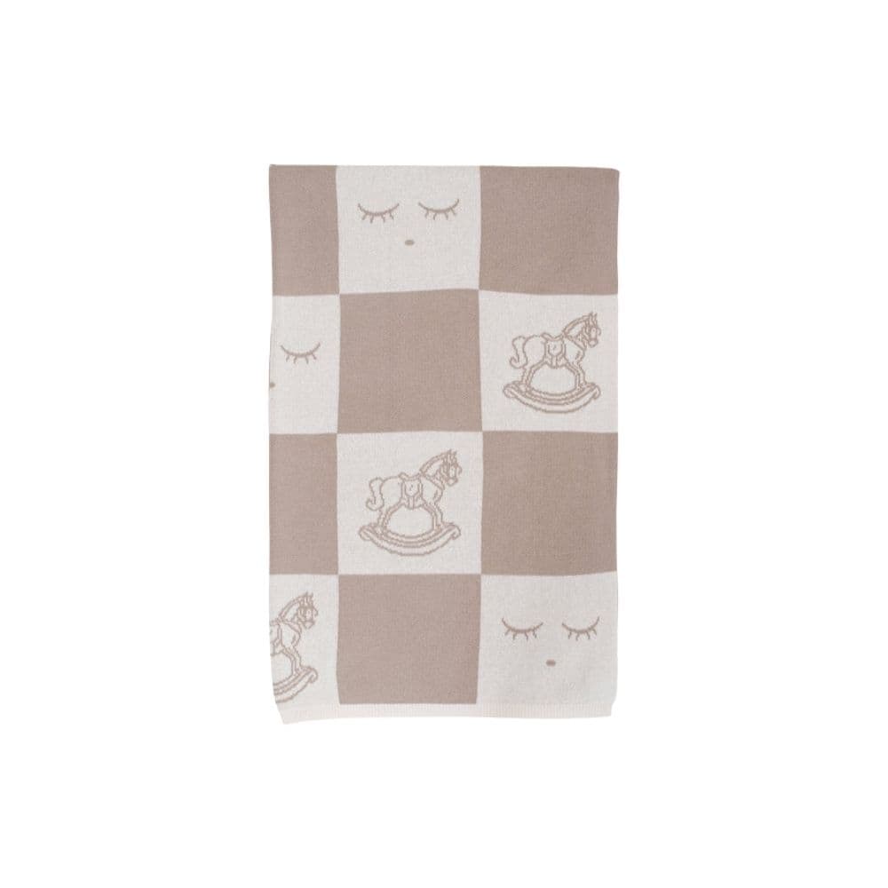 Livly Rocking Horse Knitted Blanket White Sand