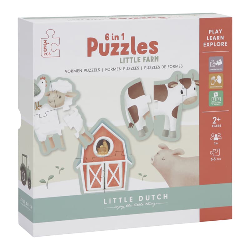 Little Dutch 6-i-1 Puslespil Little Farm FSC