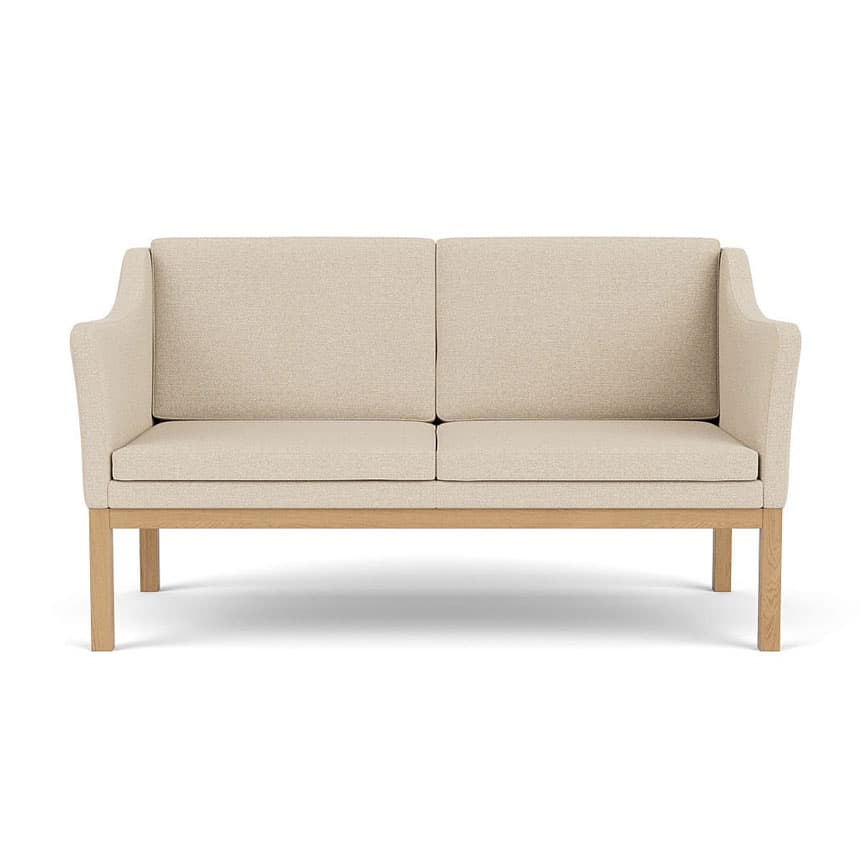 L45 - MK154 Mogens Koch 2 pers. sofa. Beige 90 stof. Egetræsben.