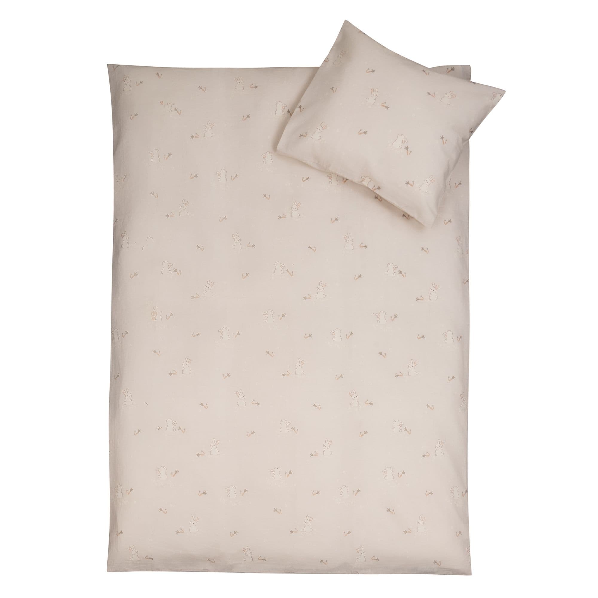 Kanin sengetøj - 100% bomuld - Junior sengetøj 100x140 cm - Beige