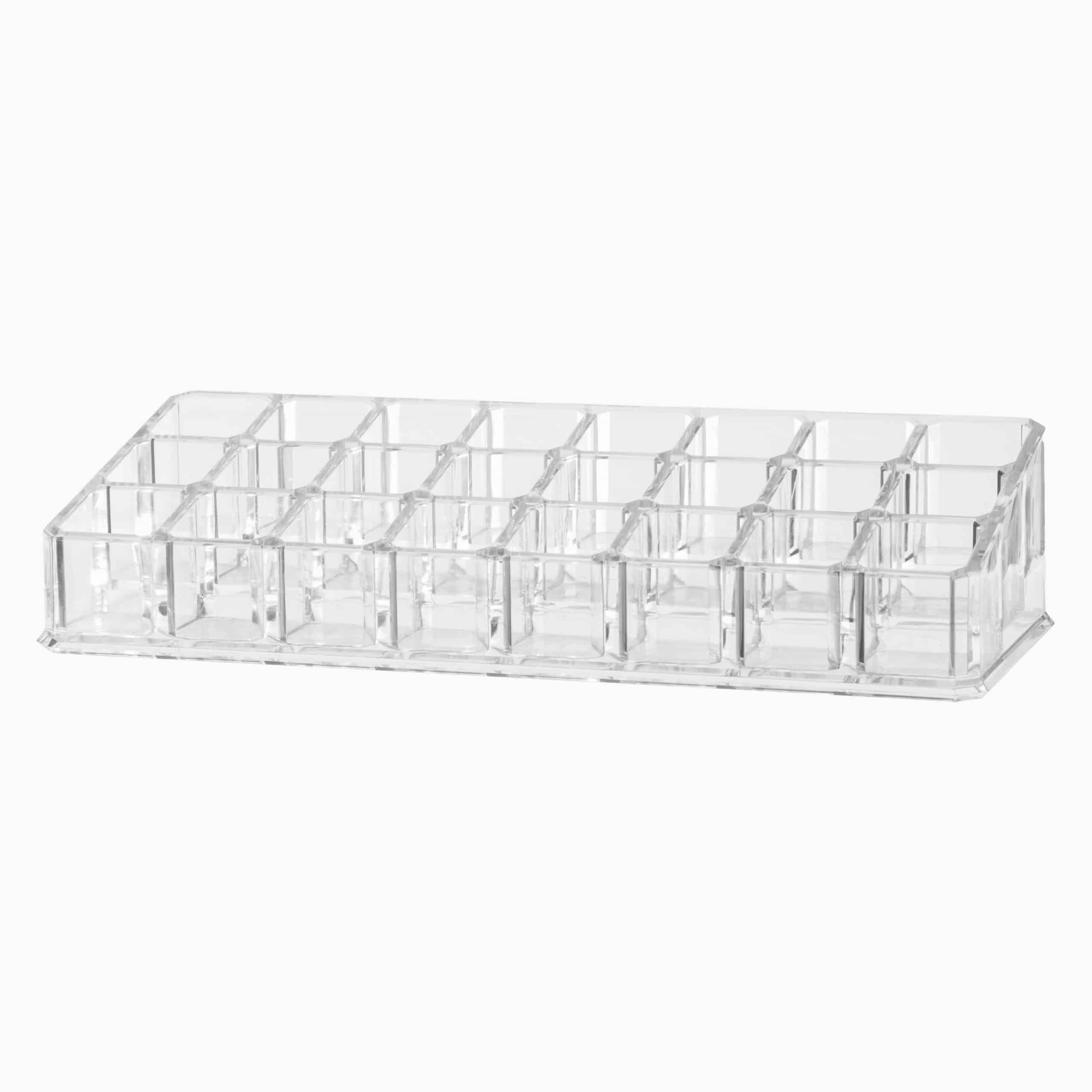 Makeupopbevaring (3 varianter) Transparent Rektangulær Plast 22,4cm x 9,1cm x 5cm - Transparent - 22,4cm x 9,1cm x 5cm - Ronja