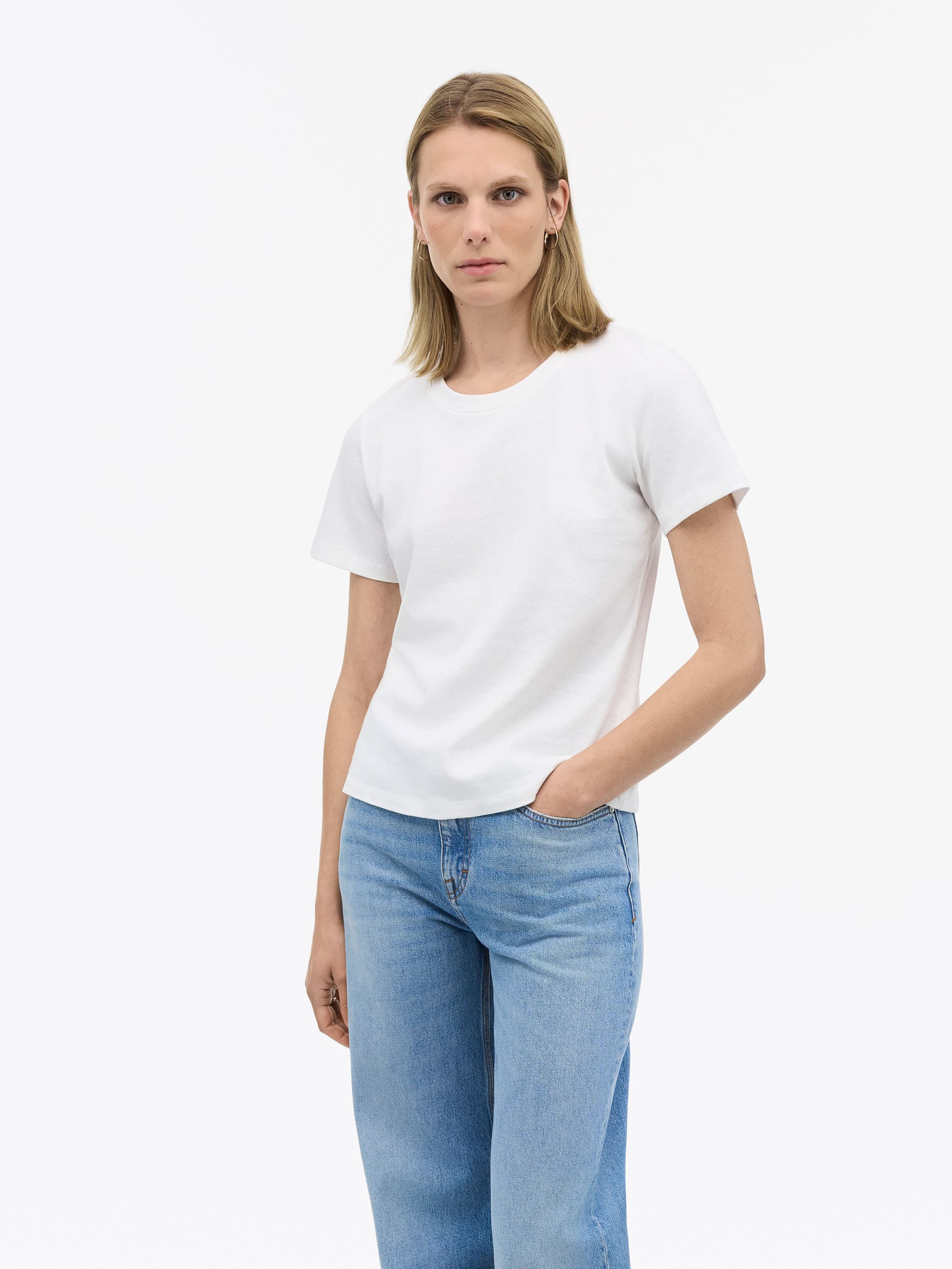 Siru L Bomulds-Hør-T-Shirt
